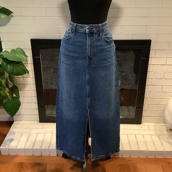 a.n.a Dresses & Skirts - A.N.A. Long Denim Maxi Skirt | Size 10 | Y2K Western Boho Vintage Wash | Summer